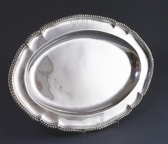 A George III silver oval meat dish, by John Parker & Edwin Wakelin, 25 oz.